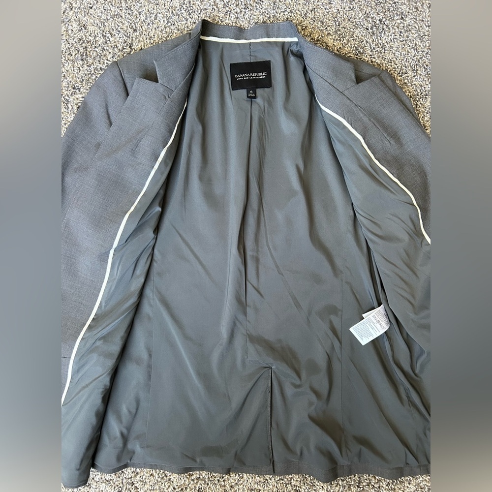 Banana Republic Long and Lean Gray Women’s Blazer Size 6 - Picture 6 of 11